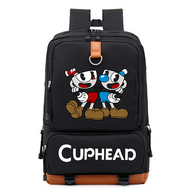 Cuphead Game Mugman hátizsák fiúknak lányoknak utazási vállas hátizsák férfiaknak női nagy kapacitású napi könyvtáska Mochila