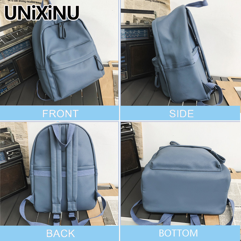 UNXINU juoda moteriška odinė kuprinė didelės talpos mokyklinis krepšys mergaitėms, laisvalaikio koledžo studentų kuprinė, knygų krepšys, nešiojamojo kompiuterio krepšys