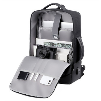 17-инчова раница за бизнес лаптоп Водоустойчива тетрадка за мъже Ученическа чанта за учебници Разширяема многофункционална USB зареждане Мъжки раници
