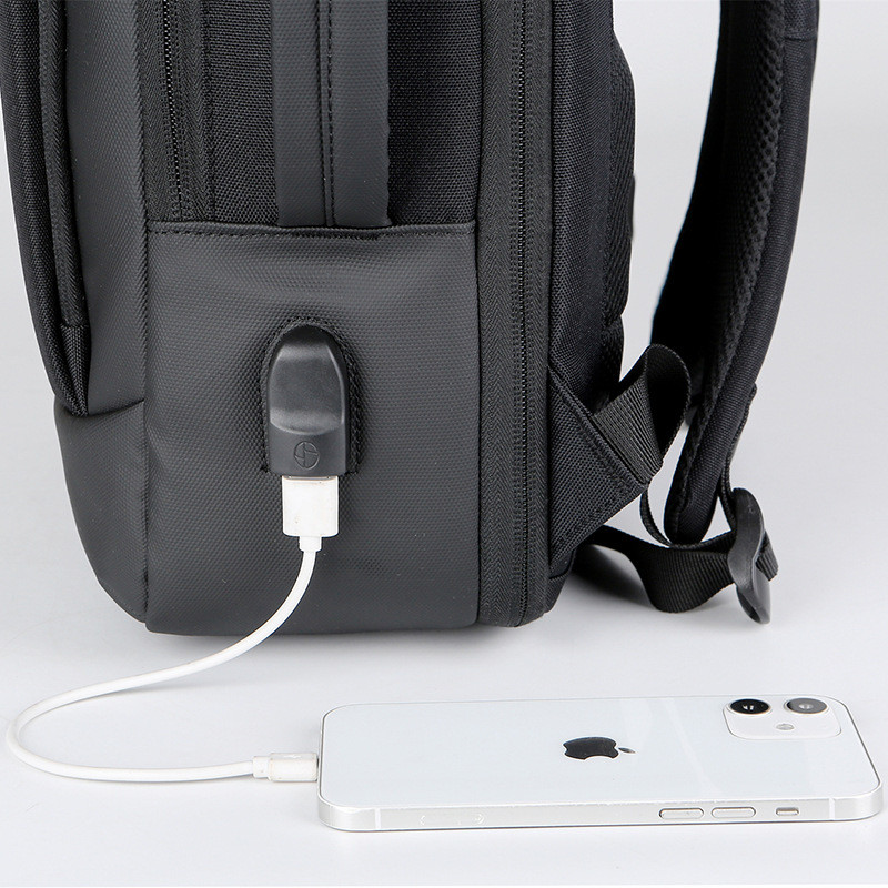 17 collu biznesa klēpjdatora mugursoma Ūdensnecaurlaidīgs piezīmjdators vīriešiem Skolas grāmatu soma paplašināma daudzfunkcionāla USB uzlādes vīrieša mugursomas