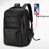 Rucsacuri vintage din piele PU de mare capacitate pentru adolescenți ghiozdan de modă retro ghiozdan multifuncțional bărbați cu fermoar designer nou