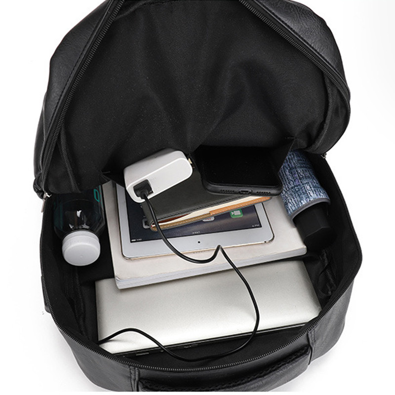 Rucsacuri vintage din piele PU de mare capacitate pentru adolescenți ghiozdan de modă retro ghiozdan multifuncțional bărbați cu fermoar designer nou