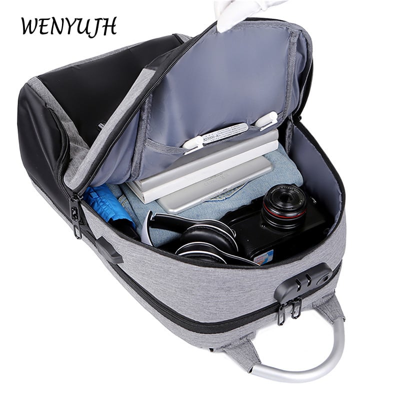 Férfi hátizsákok lopásgátló 22 literes USB töltővel utazó hátizsák 15,6 hüvelykes laptop hátizsákok férfi vízálló kültéri iskolai táskák