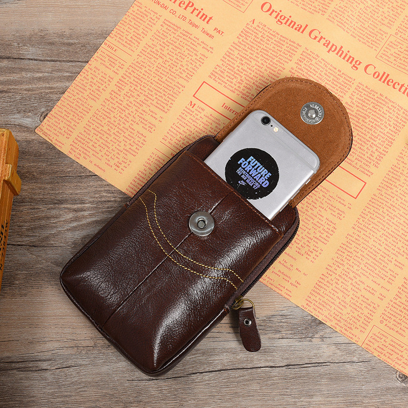 Férfi bőr telefontáska öv deréktáska kis zsebű univerzális luxus pénztárca érme pénztárca futótáska utazó kempingtáskák