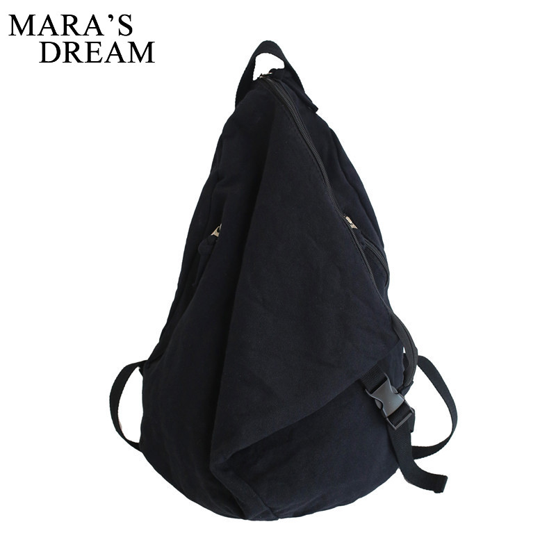 Mara`s Dream mosott háromszög vászon hátizsák uniszex alkalmi cipzáras hátizsák, nagy befogadóképességű tanulói iskolatáska utazó hátizsákok