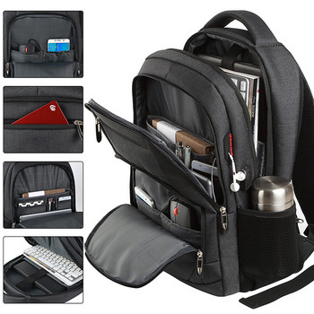 Раница за лаптоп за мъже USB порт 17,3 инча Многофункционална раница Бизнес чанта Oxford Outdoor Waterproof Backpack Чанта за компютър