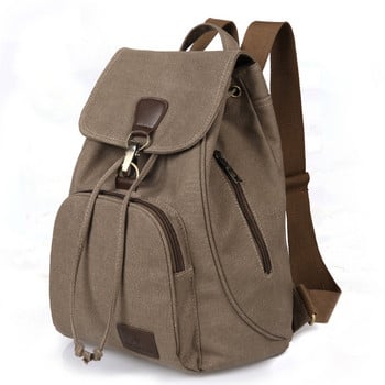 Дамска платнена раница Женска винтидж пътна чанта от чист памук Модни ученически чанти за лаптоп с шнурове Чанта за рамо за тийнейджърки