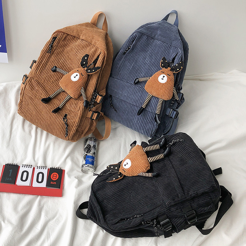 Rucsac antifurt din velur vintage, rucsac de modă pentru femei, de culoare pură, geantă de școală drăguță pentru adolescente, rucsac de umăr de călătorie