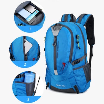 40L водоустойчива раница за катерене Мъжка дизайнерска чанта за пътуване Раница за туризъм Унисекс раници за къмпинг на открито Найлонови спортни чанти