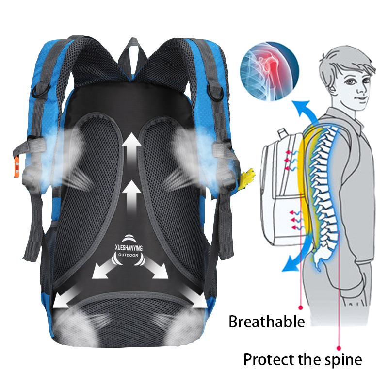 40 L kāpšanas ūdensnecaurlaidīga mugursoma vīriešiem ceļojumu dizaineru somu paka pārgājienu mugursoma Unisex āra kempinga mugursomas neilona sporta somas