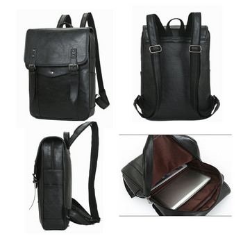 Многофункционална винтидж водоустойчива раница Мъжки луксозни училищни чанти Кожени раници Пътнически ретро 15,6-инчова чанта за лаптоп за мъже