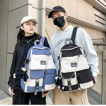 Раница в стил Harajuku за тийнейджърки, момчета, гимназиална чанта Ученическа унисекс раница с голям капацитет, нови училищни компютърни чанти