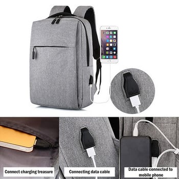 Нова модна 15,6-инчова раница за лаптоп с USB ученическа чанта Раница против кражба Мъжка чанта за пътуване Дневни раници Мъжка раница за свободното време
