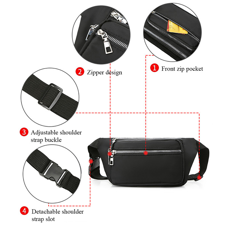 Γυναικεία τσάντα μέσης Geestock Casual Fashion Sport Fanny Pack Solid Uniex ανδρικό πακέτο μέσης Τσάντες ώμου