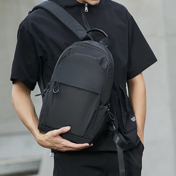 Малки мъжки раници Спортна мъжка ученическа чанта на открито Модни мини пътни чанти през рамо от плат Оксфорд за мъже 2023 г. Черна раница