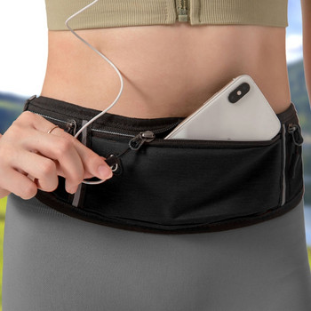 Унисекс регулируема чанта за кръста за бягане колан за фитнес тренировка чанта за скитник еластичен тънък държач за телефон фани раница мъже жени джоб за джогинг