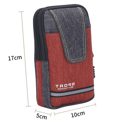 Geantă pentru bărbați de modă multifuncțională din pânză, ocazională, pentru telefon mobil, buzunar pentru bărbați, pentru călătorii în aer liber, curea sport, husă