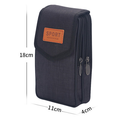 Geantă pentru bărbați de modă multifuncțională din pânză, ocazională, pentru telefon mobil, buzunar pentru bărbați, pentru călătorii în aer liber, curea sport, husă