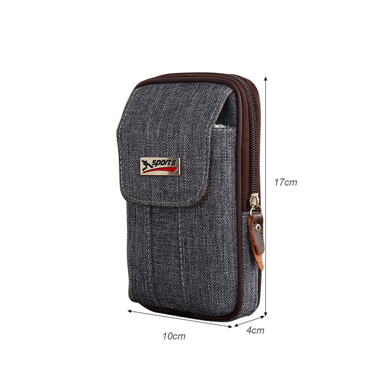 Geantă pentru bărbați de modă multifuncțională din pânză, ocazională, pentru telefon mobil, buzunar pentru bărbați, pentru călătorii în aer liber, curea sport, husă