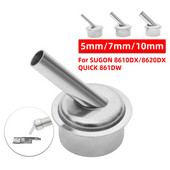 45 stupnjeva zakrivljena mlaznica 5 mm/7 mm/10 mm savijena toplinska mlaznica za SUGON 8610DX/8620DX QUICK 861DW stanicu za lemljenje vrućim zrakom