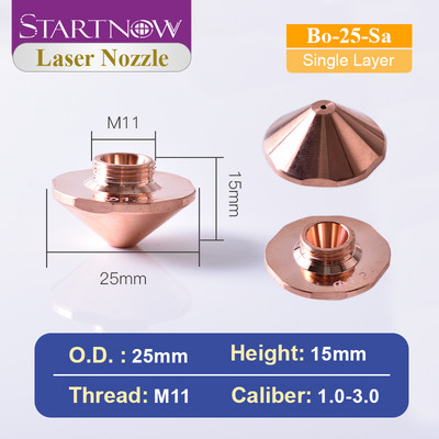 Startnow Bo sorozatú lézeres vágófúvóka D25 Átm. 32mm H15 Egyrétegű, kétrétegű, 1,0 kaliberű 3,0 mm-es lézeres hatszögletű réz fúvóka