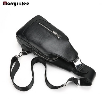 Ανδρική τσάντα Messenger Ανδρική τσάντα ώμου PU Δερμάτινες τσάντες στήθους Crossbody Business Messenger Τσάντες Ανδρική τσάντα φόρτισης με USB