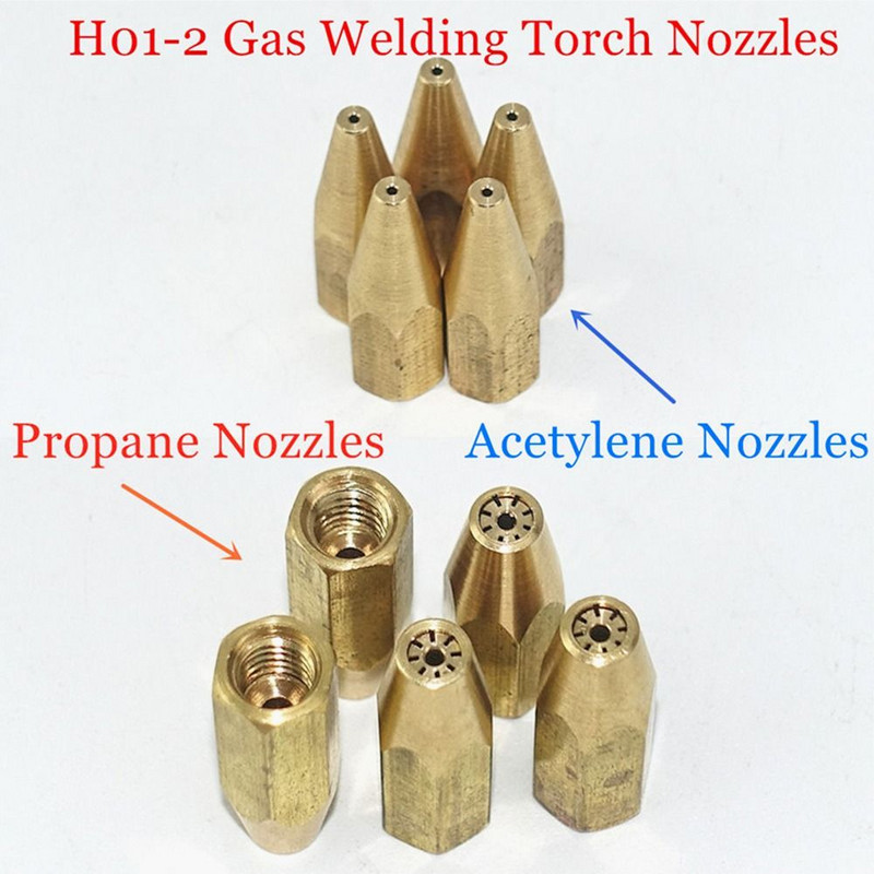 5 tk H01-2 gaasjoodispõleti otsik hapnik propaan atsetüleen veeldatud gaas terase vask-alumiiniumjoodise keevituspõleti jaoks