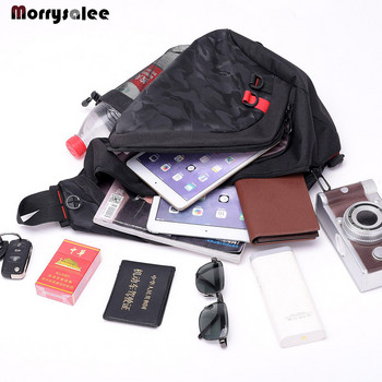 Гръдна чанта за мъже Водоустойчиви найлонови чанти за през рамо Мъжка чанта Messenger Ежедневни ръчни чанти за пътуване Чанти за през рамо Голям капацитет USB