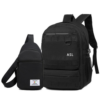 Rucsac negru din pânză pentru bărbați, rucsac negru pentru studenți, rucsac pentru adolescenți, rucsac ocazional 2022