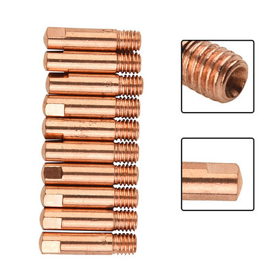 10 vnt MB15AK suvirinimo kontaktiniai antgaliai 0,6–1,2 mm sriegis M6, skirtas Binzel stiliaus degliams MIG/MAG suvirinimo degiklio eksploatacinės medžiagos, elektriniai įrankiai