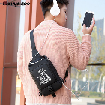Πακέτο στήθους Ανδρική τσάντα Messenger Τσάντα φόρτισης USB Τσάντες ώμου Αθλητισμός και αναψυχή Μεγάλης χωρητικότητας Αντικλεπτική τσάντα χιαστί γυμναστικής