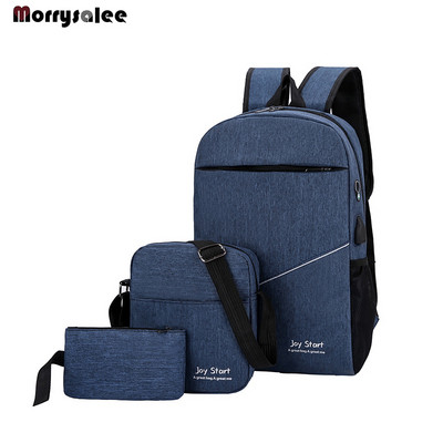 3 db/szett női férfi alkalmi lopásgátló hátizsák USB port vízlepergető töltő utazó laptop iskolatáska nagy kapacitású 2022