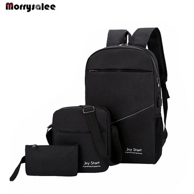 3 db/szett női férfi alkalmi lopásgátló hátizsák USB port vízlepergető töltő utazó laptop iskolatáska nagy kapacitású 2022