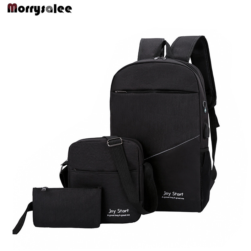 3 db/szett női férfi alkalmi lopásgátló hátizsák USB port vízlepergető töltő utazó laptop iskolatáska nagy kapacitású 2022