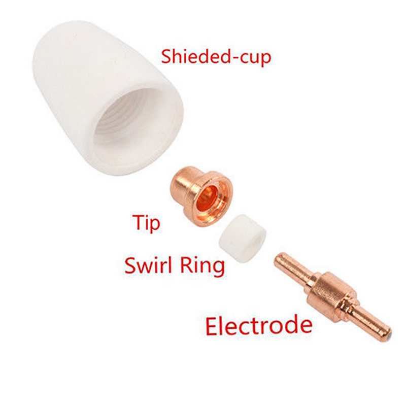 20 tk/komplekt PT-31 CT312 CUT40/50 Plasma lõikamine Põleti Lõikeri Kulumaterjalid Laiendatud Otsaotsikud Elektrood