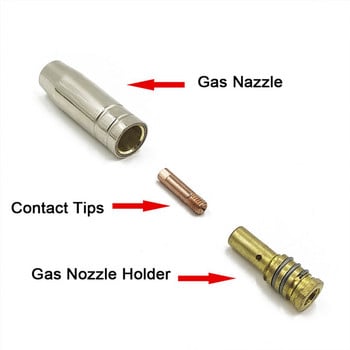 10 бр. Държач за газова дюза 14AK с пружина на дюзата за MIG/MAG заваръчна горелка Държач за контактен накрайник на MB14AK заваръчна горелка 14AK