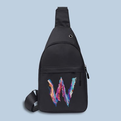 Genți pentru piept Genți pentru bărbați pentru bărbați Pachet de piept cu căști de încărcare USB Căști cu orificiu pentru cablu Rucsac pentru femei Husă de mesagerie Model de vopsea