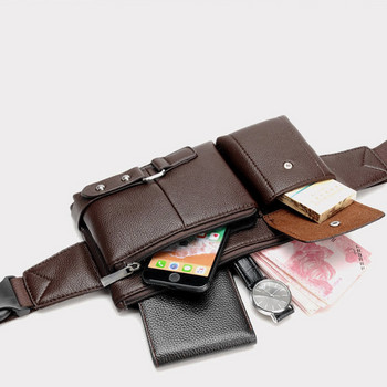 Πακέτο πολλαπλών τσέπης Fanny PU Δερμάτινη τσάντα μέσης Λεπτή τσάντα ώμου Ρυθμιζόμενη τσάντα ισχίου με λουράκι ζώνης Casual πουγκί για εξωτερική τσάντα ημέρας