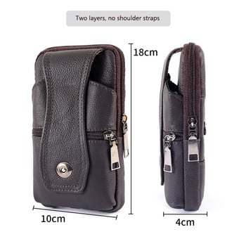 Мъжка чанта месинджър ретро кожена чанта през рамо Мъжка малка чанта месинджър кожена чанта чанта за мобилен телефон ежедневна бизнес чанта за кръста