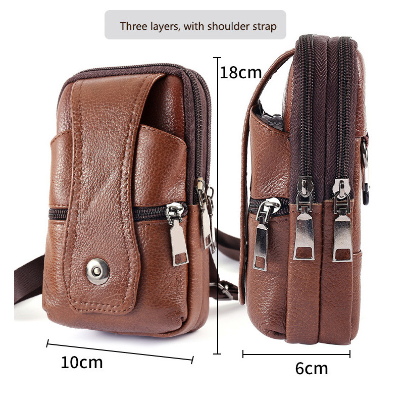 Férfi futártáska retro bőr válltáska férfi kis futártáska bőrtáska mobiltelefon táska alkalmi üzleti deréktáska
