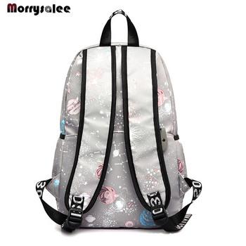 Τσάντα γυμνασίου Γυναικεία μόδα 15,6 ιντσών USB Επαναφόρτιση Ανδρικά σακίδια πλάτης Mochila Σακίδιο πλάτης Laptop Σχολική τσάντα για εφήβους