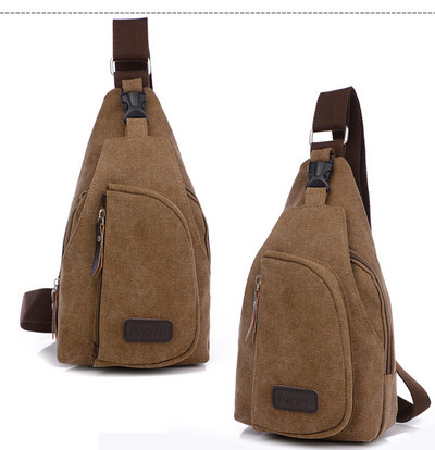 Vaba aeg meeste väikesed rinnad, multifunktsionaalne sportlik lõuendist kott, meeste pakett õues pärast seljakotti