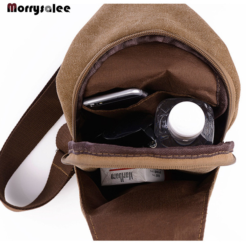 Vaba aeg meeste väikesed rinnad, multifunktsionaalne sportlik lõuendist kott, meeste pakett õues pärast seljakotti