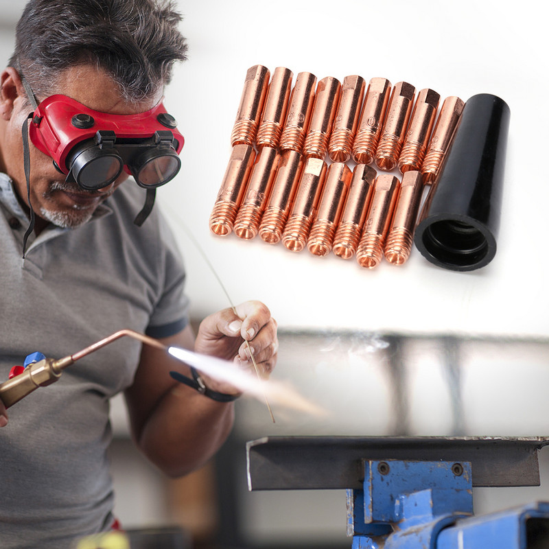 20gab Sprauslu kontaktu uzgaļi Vara metināšanas sprauslu uzgaļi Pusautomātiskā degļa kontakta lodēšanas piederumi MIG metināšanas pistoles piederumi