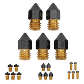 5 db 3D nyomtató Hotend fúvóka 0,4 mm-es sárgaréz PTFE bevonatú extruder forróvégű fúvóka 1,75 mm-es filamenthez