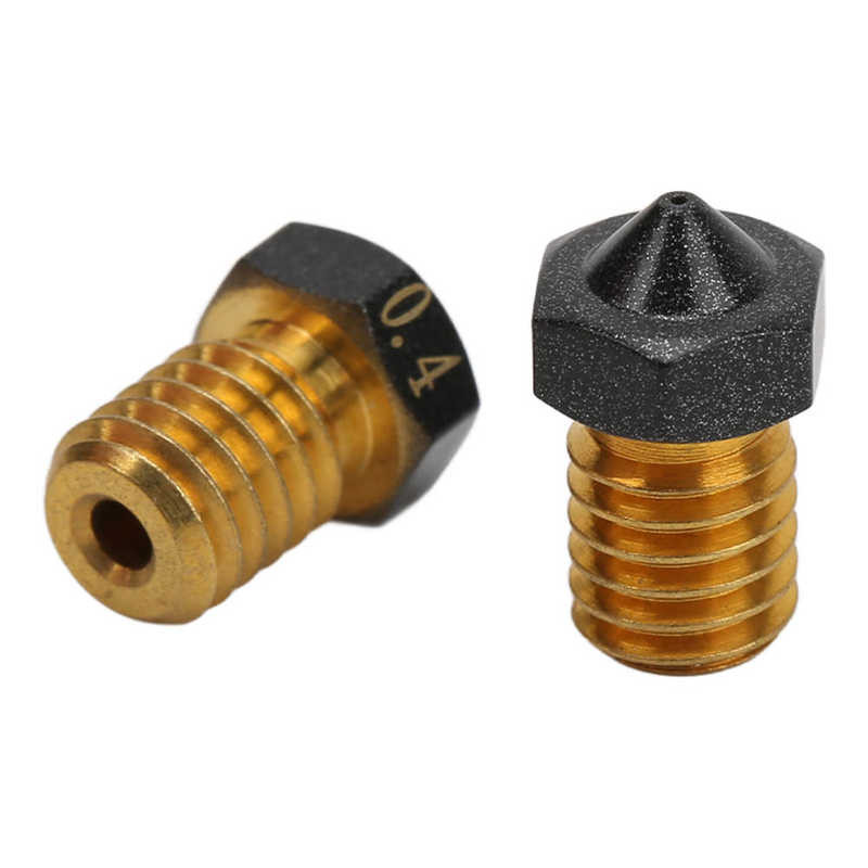 5 db 3D nyomtató Hotend fúvóka 0,4 mm-es sárgaréz PTFE bevonatú extruder forróvégű fúvóka 1,75 mm-es filamenthez