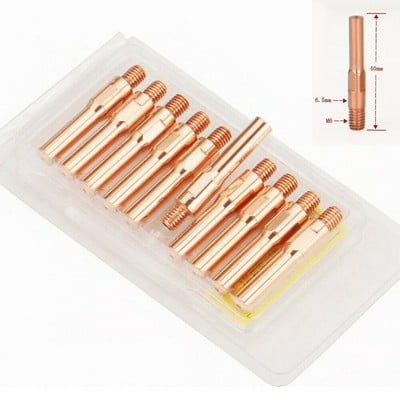 10 τμχ Σετ ηλεκτρικών ακροφυσίων για MB15 MB25 MB36 Επαφές συγκόλλησης 0,8 mm Επαφές φακού MIG 40 mm/45 mm Εργαλεία συγκόλλησης