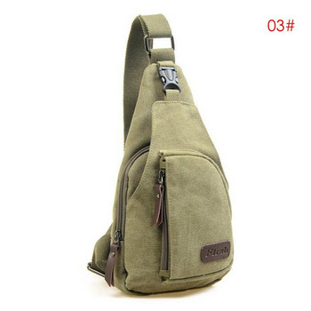 Νέα ανδρική vintage καμβάς δερμάτινη τσάντα ώμου τσάντα στήθος