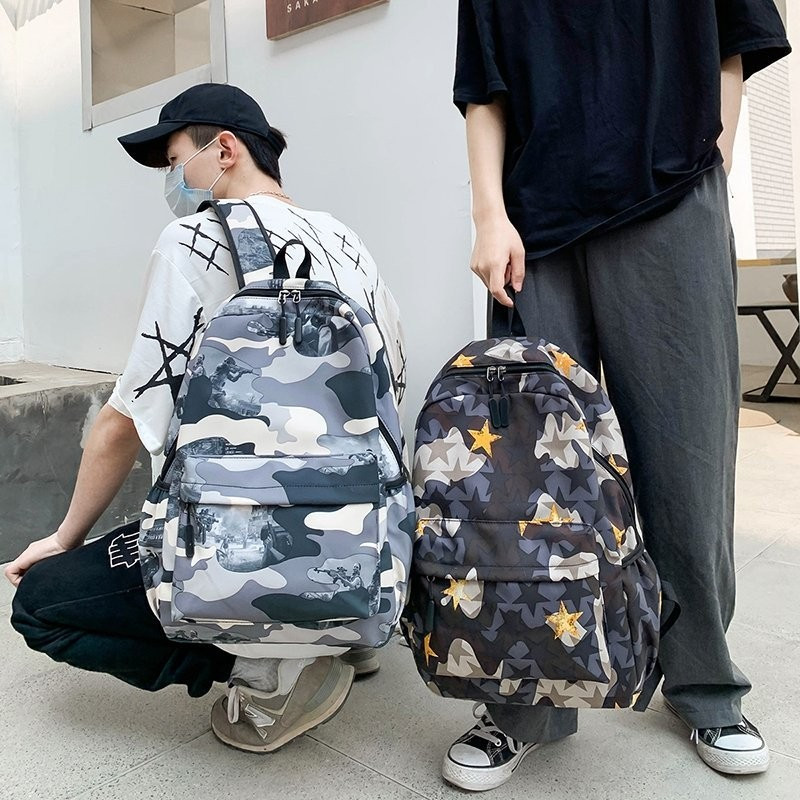 Modes vīriešu mugursoma Foršas skolas somas Teksta studentu grāmatu soma pusaudžu zēniem maskēšanās žakarda rāvējslēdzējs mīksts rokturis Oksforda