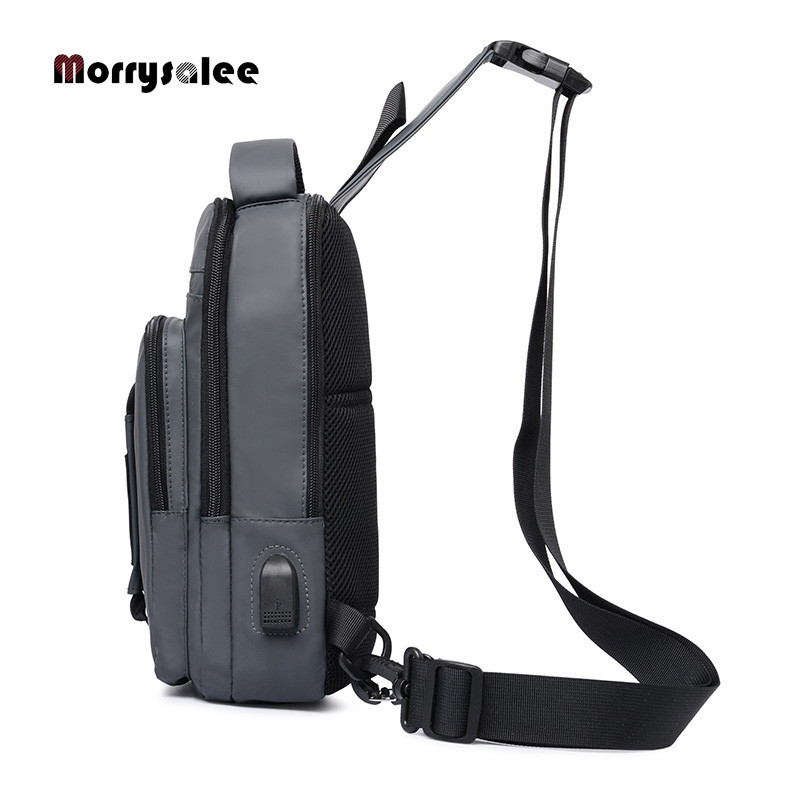 CrossbodyBags Férfi USB-töltős mellkasi csomag rövid távú hírvivők mellkasi táska vízálló, nagy kapacitású férfi válltáska 2022új